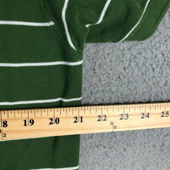 Banana Republic Shirt Mens Large Green Stripped Polo Solid Embroidered Logo - Picture 7 of 9